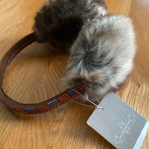 Anthropologie Brown and Gray Faux Fur Earmuffs